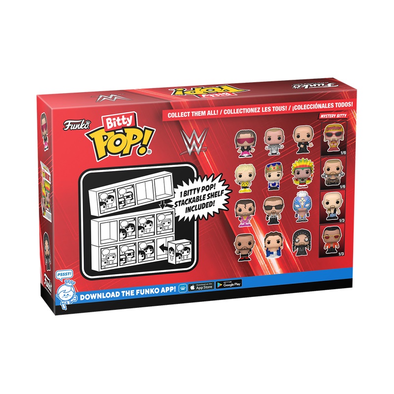 Funko Bitty Pop! WWE - Razor Ramon, Diesel, Rey Mysterio e Mistero - 4 Pack di Figurine Collezionabili da 0,9 Pollici (2,2 cm)