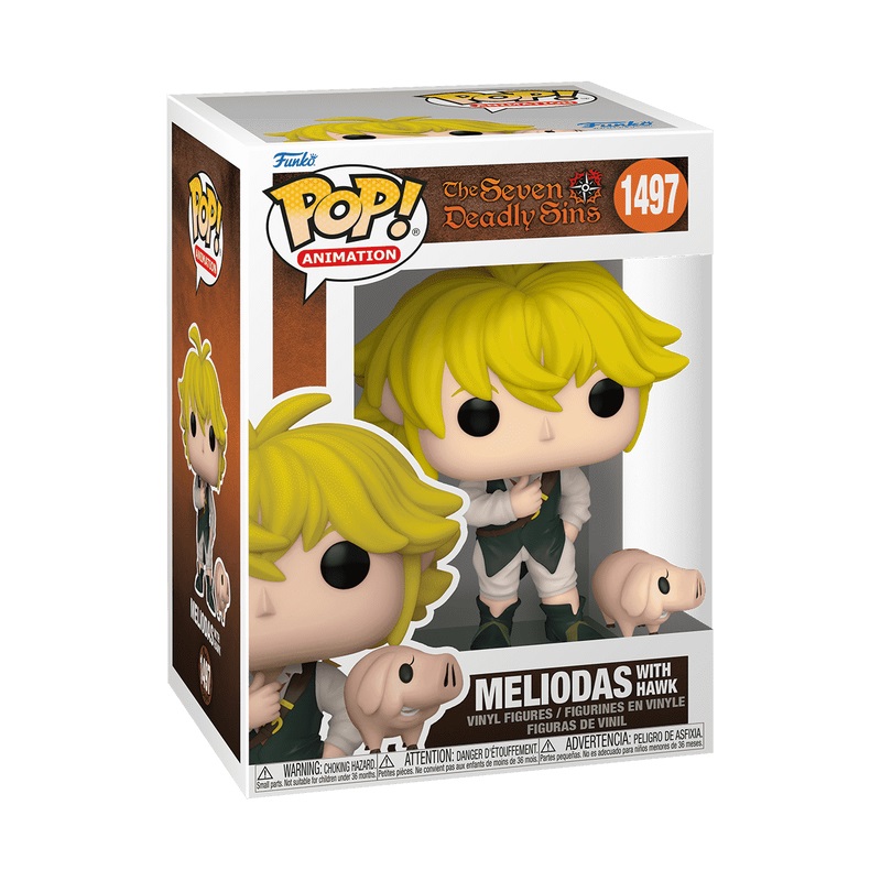 Funko Pop! Meliodas con Hawk - The Seven Deadly Sins - Figura in vinile da collezione alta 9,5 cm