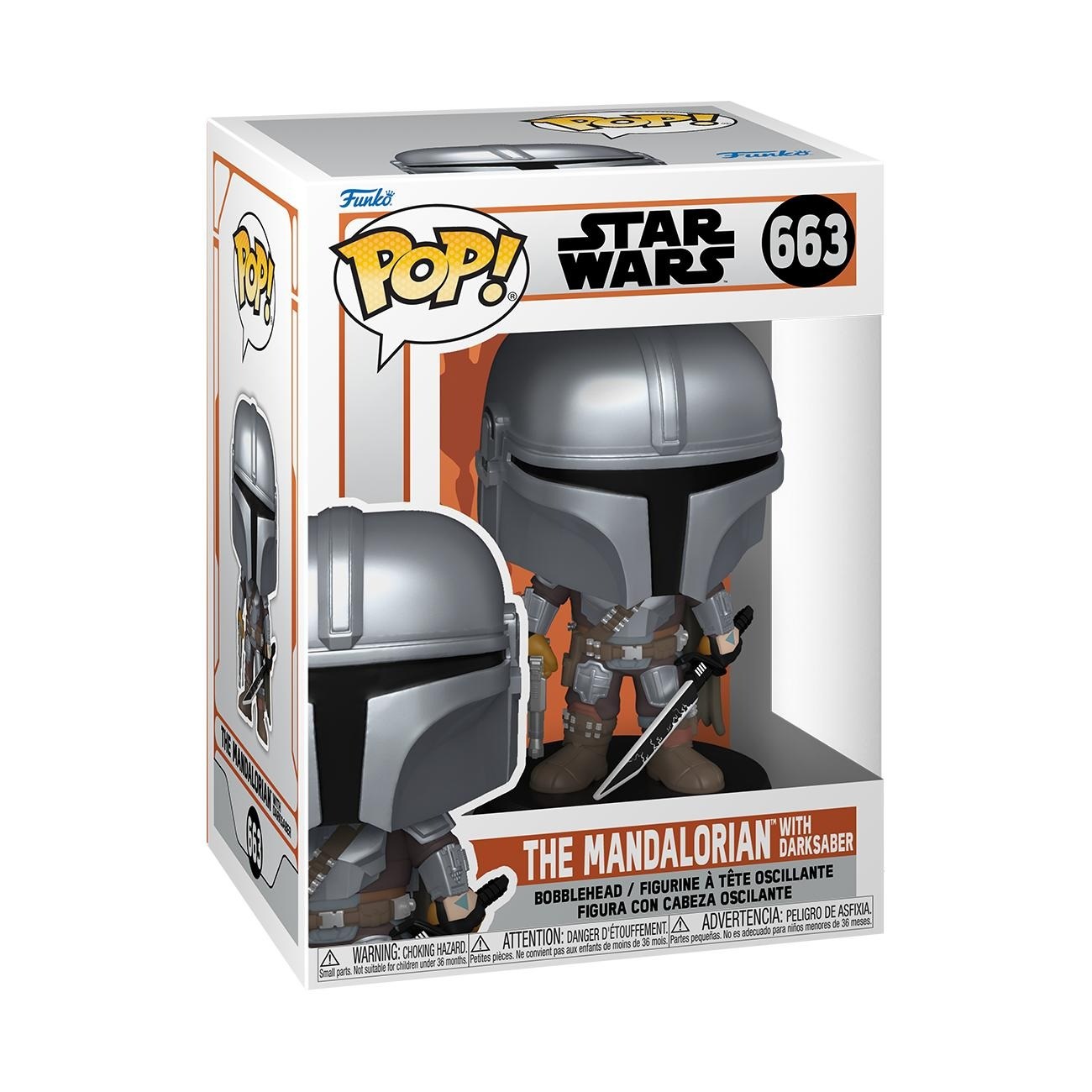 Funko Pop! 663 - The Mandalorian con Darksaber - Figura in Vinile da Collezione 9cm - Star Wars