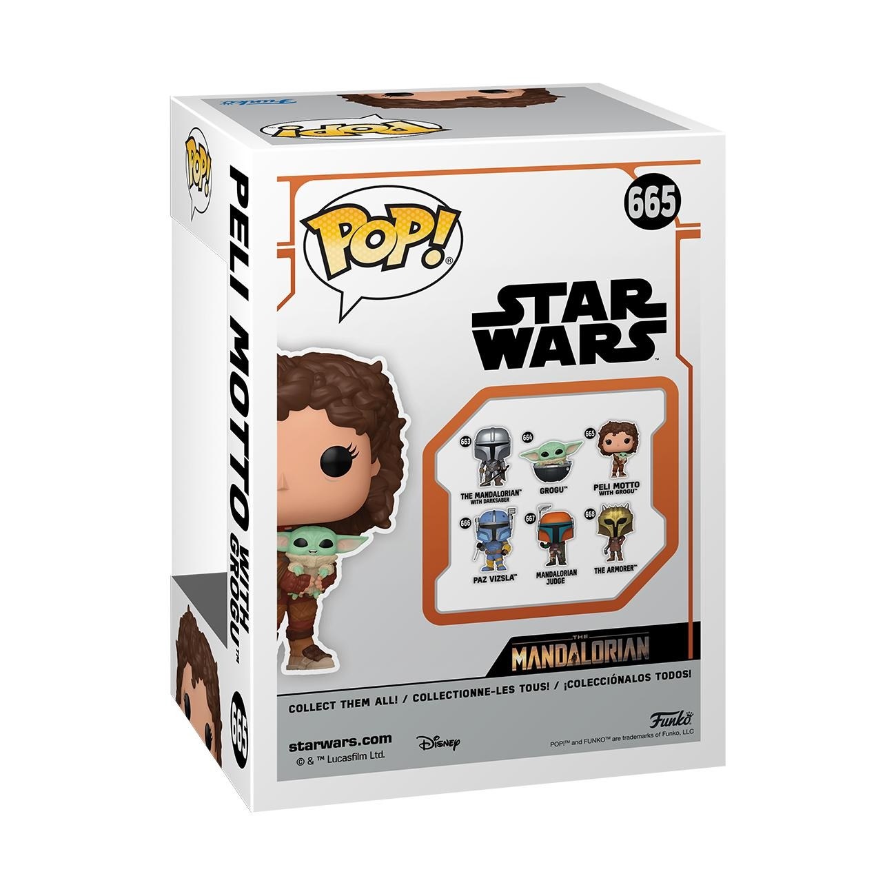Funko Pop! Vinyl - Star Wars: The Mandalorian S9 - Peli Motto con Grogu (The Child, Baby Yoda) - Figura in Vinile da Collezione - 9 cm - Idea Regalo
