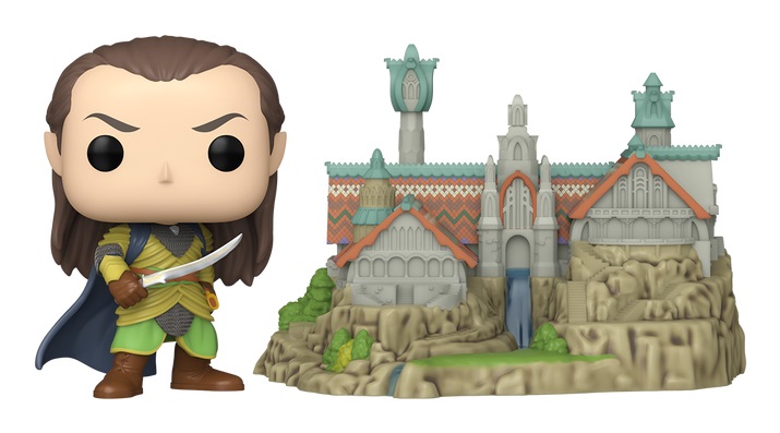 Funko POP! Town: Elrond & Rivendell - Figura in Vinile da Collezione - Lord Of The Rings S8 - Altezza 9,5 cm - Merchandising Ufficiale