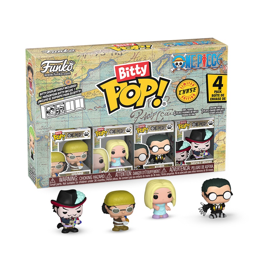 Funko Bitty Pop! One Piece - Usopp 4pk con Mini Figura Misteriosa - Collezione da 0.9 Inch con Ripiano Impilabile
