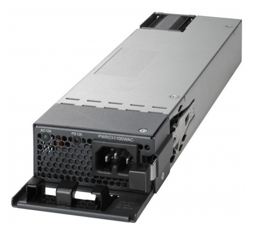 Cisco PWR-C1-1100WAC-P= Alimentazione Elettrica 1100W per Switch Cisco Catalyst 9300 - Nero e Grigio, Hot-plug, 80 PLUS Platinum
