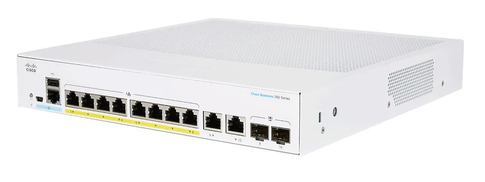 Cisco Business CBS250-8PP-E-2G Smart Switch Gestito L2/L3 con 8 Porte Gigabit Ethernet (10/100/1000) e 2 Porte Combo 1G - Argento