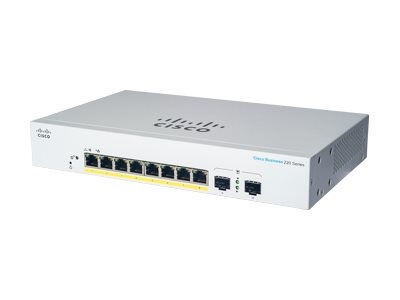 Cisco CBS220-8P-E-2G-EU Switch di Rete Gestito L2 con 8 Porte Gigabit Ethernet (10/100/1000) e Supporto Power over Ethernet (PoE ) - Montaggio Rack