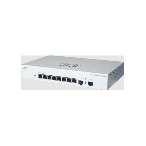 Cisco CBS220-8T-E-2G Switch Gestito L2 con 8 porte Gigabit Ethernet e 2 SFP, Supporto PoE, 1U, Garanzia di 3 anni