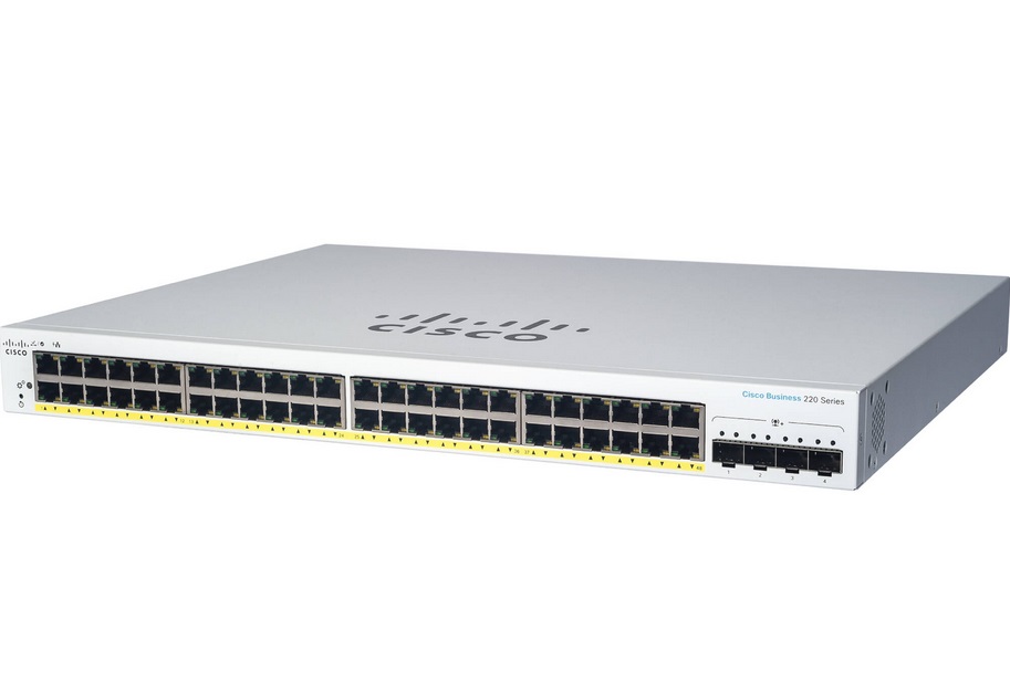 Cisco CBS220-24P-4X Switch Gestito L2 24 Porte Gigabit Ethernet (10/100/1000) con Supporto Power over Ethernet (PoE ) e 4 SFP da 10G