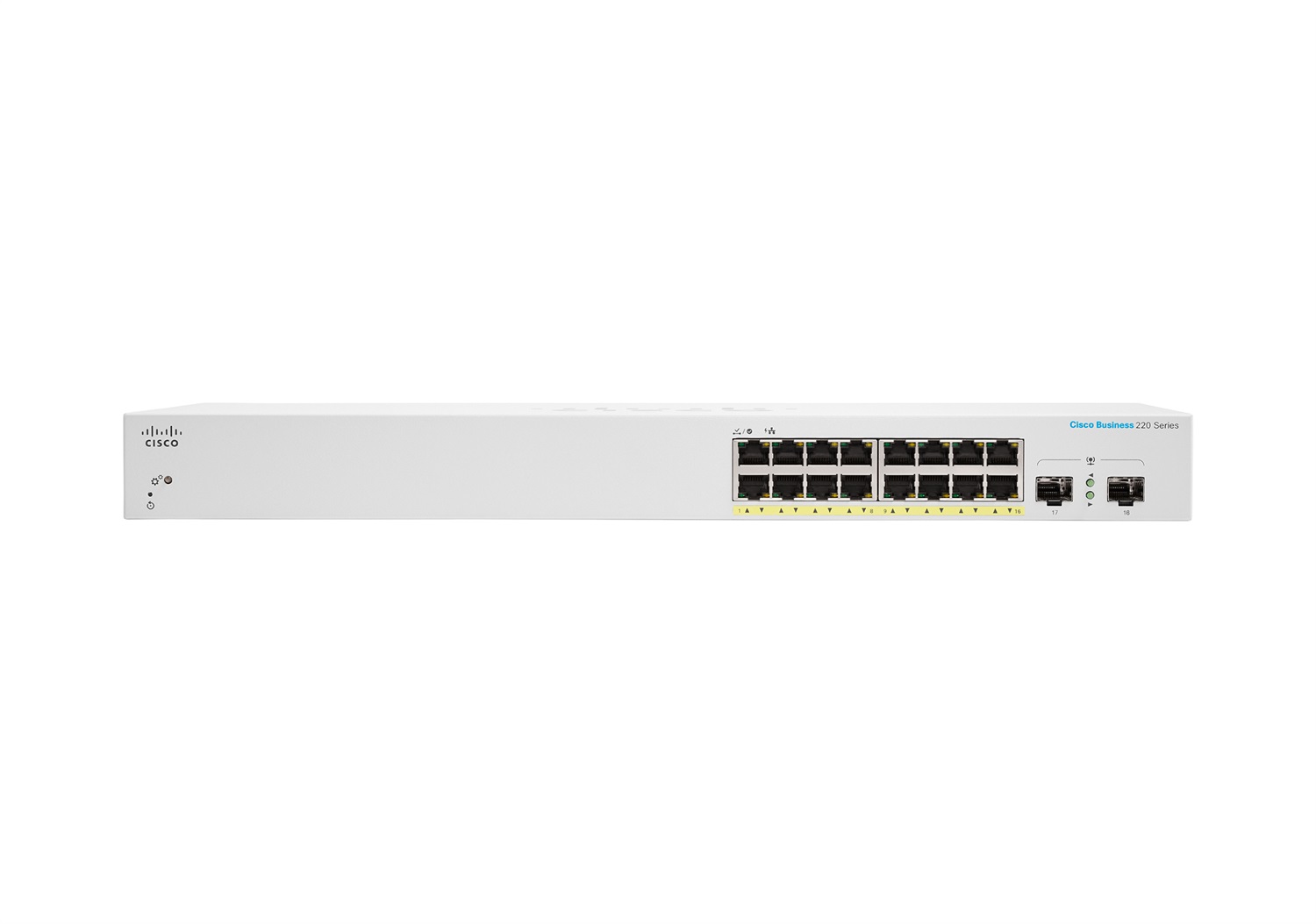 Cisco CBS220-16P-2G Switch Gestito L2 Gigabit Ethernet 16 Porte PoE 130W 2 SFP 1G Rack-Mountable