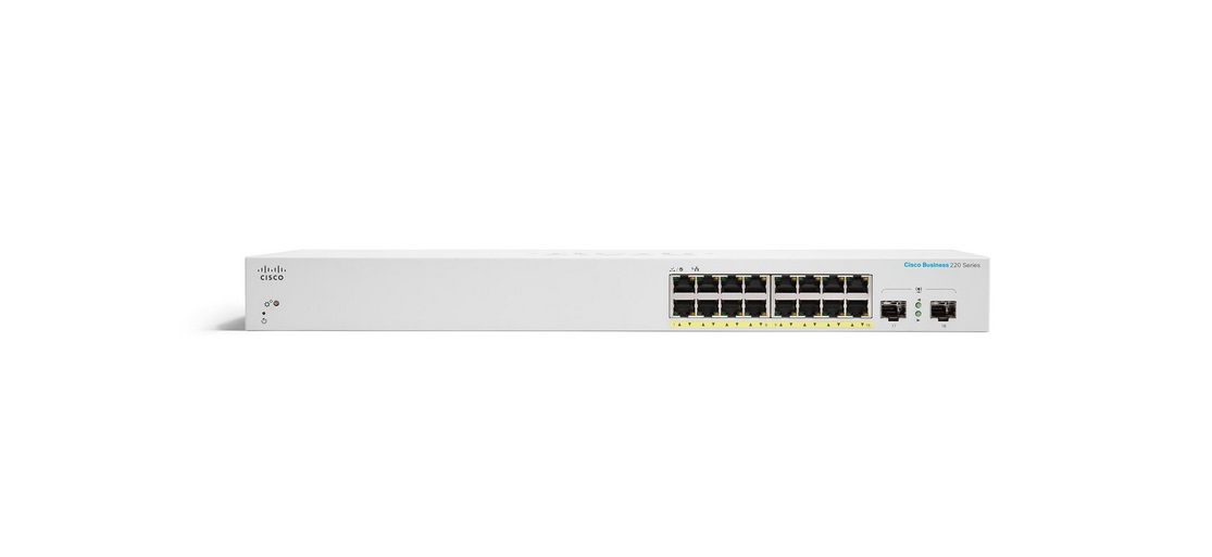 Cisco CBS220-16T-2G Switch Gestito L2 16 Porte Gigabit Ethernet (10/100/1000) con 2 SFP
