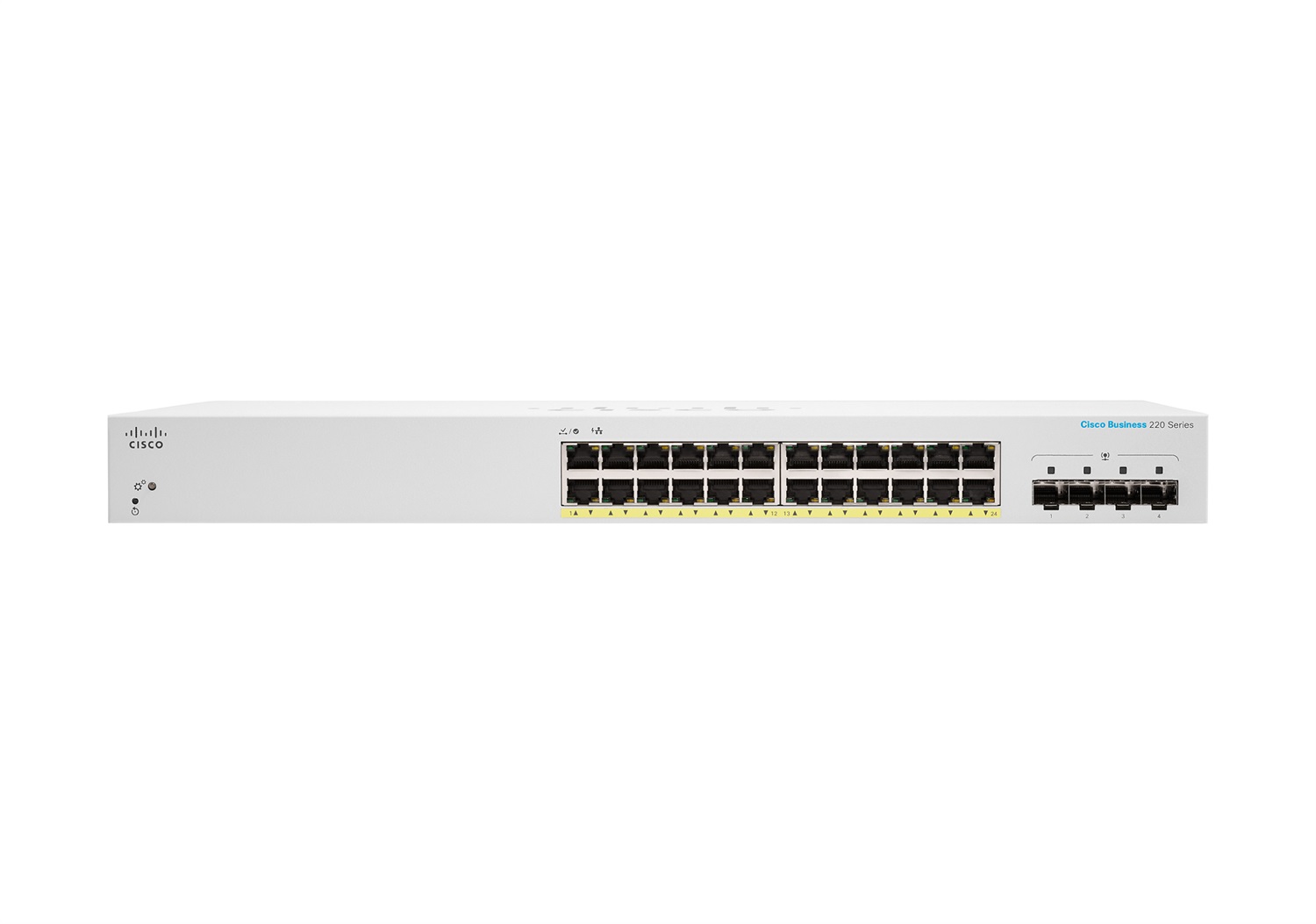 Cisco CBS220-24P-4G Switch Gestito L2 Gigabit Ethernet 24 Porte PoE 4 SFP, Rack-mountable, 195W, Garanzia 3 Anni