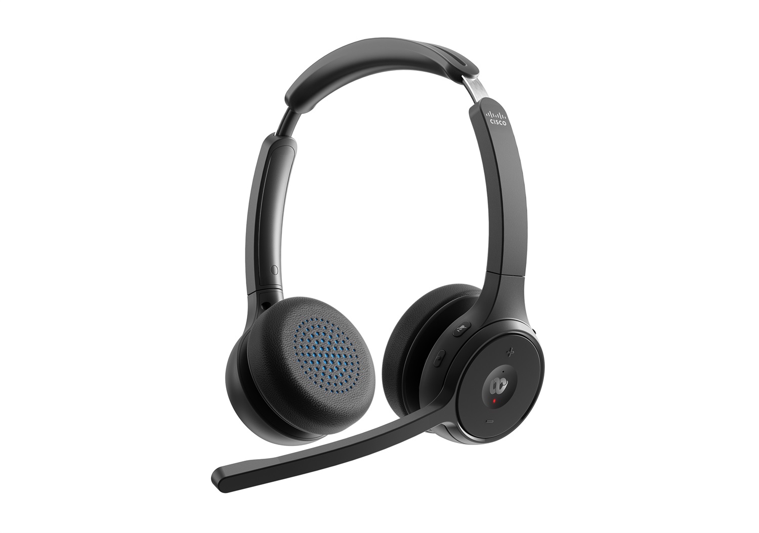 Cisco HS-WL-722-BUNA-C Cuffia Bluetooth Wireless A Padiglione per Ufficio, Nero, con Microfono e Adattatore USB-A