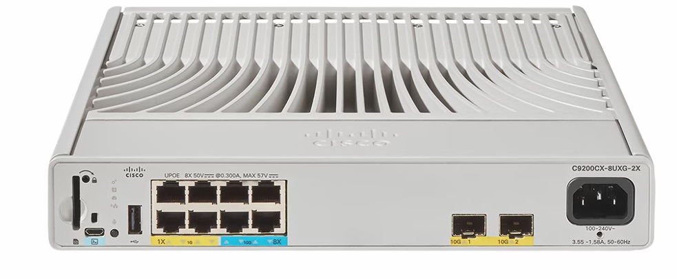 Cisco Catalyst C9200CX-8UXG-2X-E Switch di Rete Gestito L2/L3 con Supporto Power over Ethernet (PoE), 8 Porte, Grigio