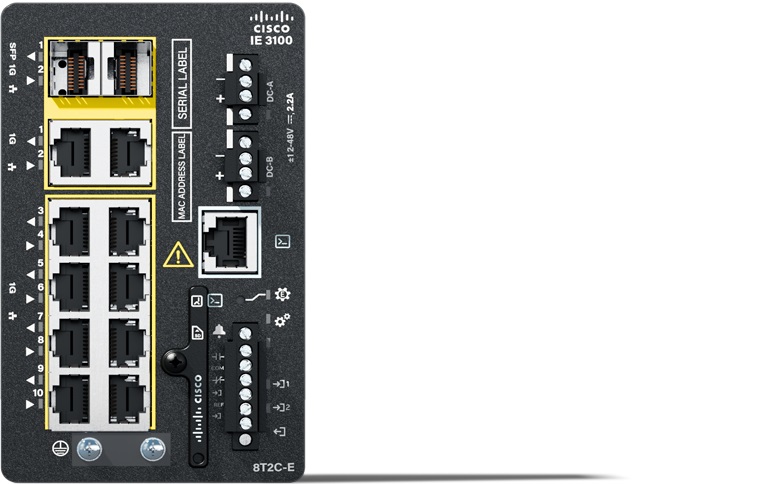 Cisco Catalyst IE-3100-8T2C-E Switch di Rete Gestito L2 con 8 Porte Gigabit Ethernet (10/100/1000) - Nero