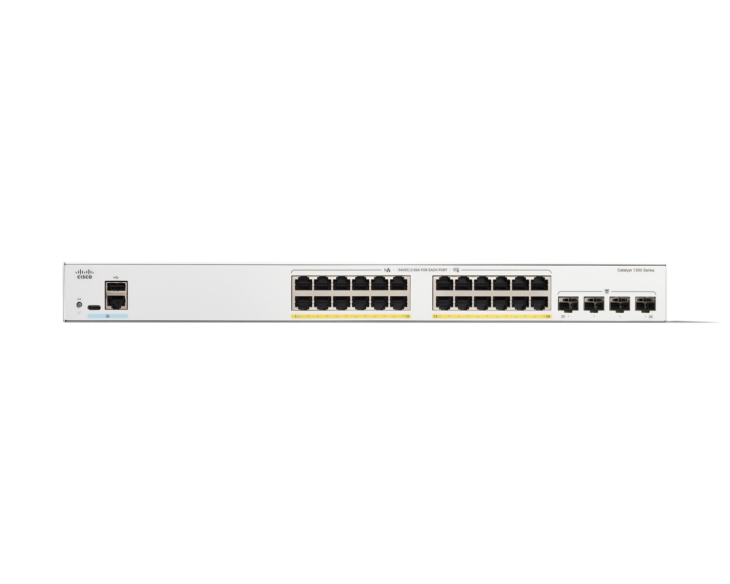Cisco Catalyst 1300 Switch di rete Gestito L2/L3 24 Porte Gigabit Ethernet (10/100/1000) con Supporto Power over Ethernet (PoE) e 4 SFP da 1G - Grigio