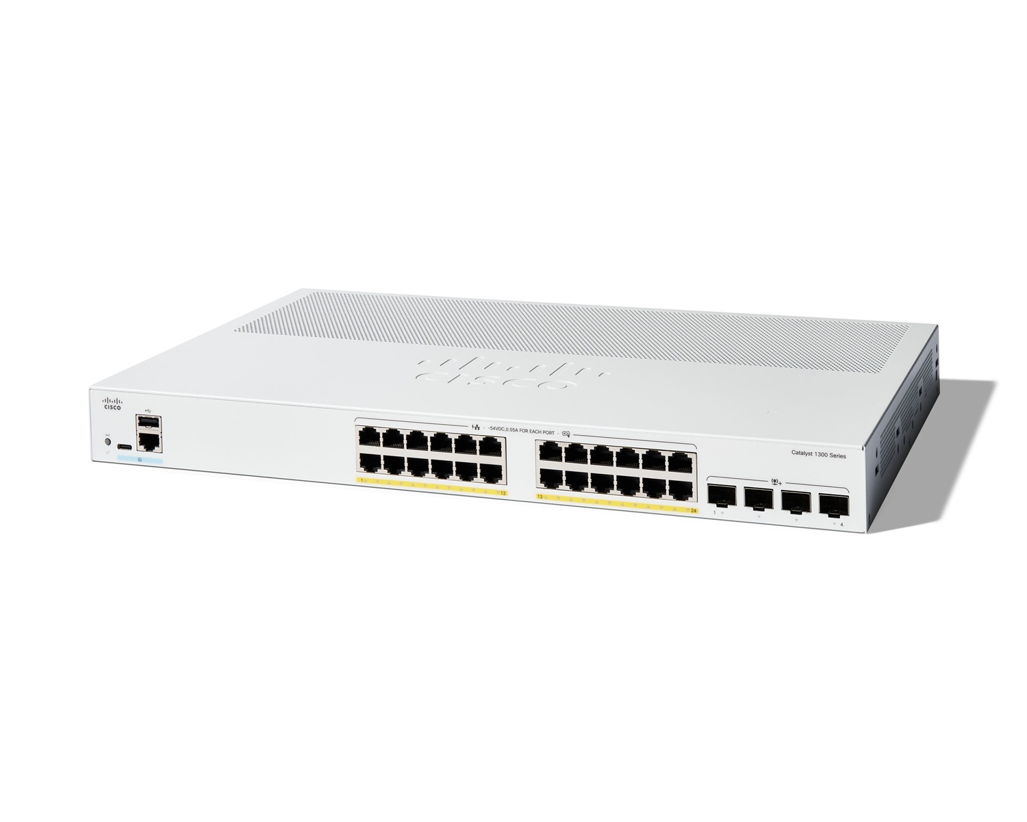 Cisco Catalyst 1300-24P-4X Switch Gestito L2/L3 24 Porte Gigabit Ethernet PoE con 4 Porte SFP 10GE