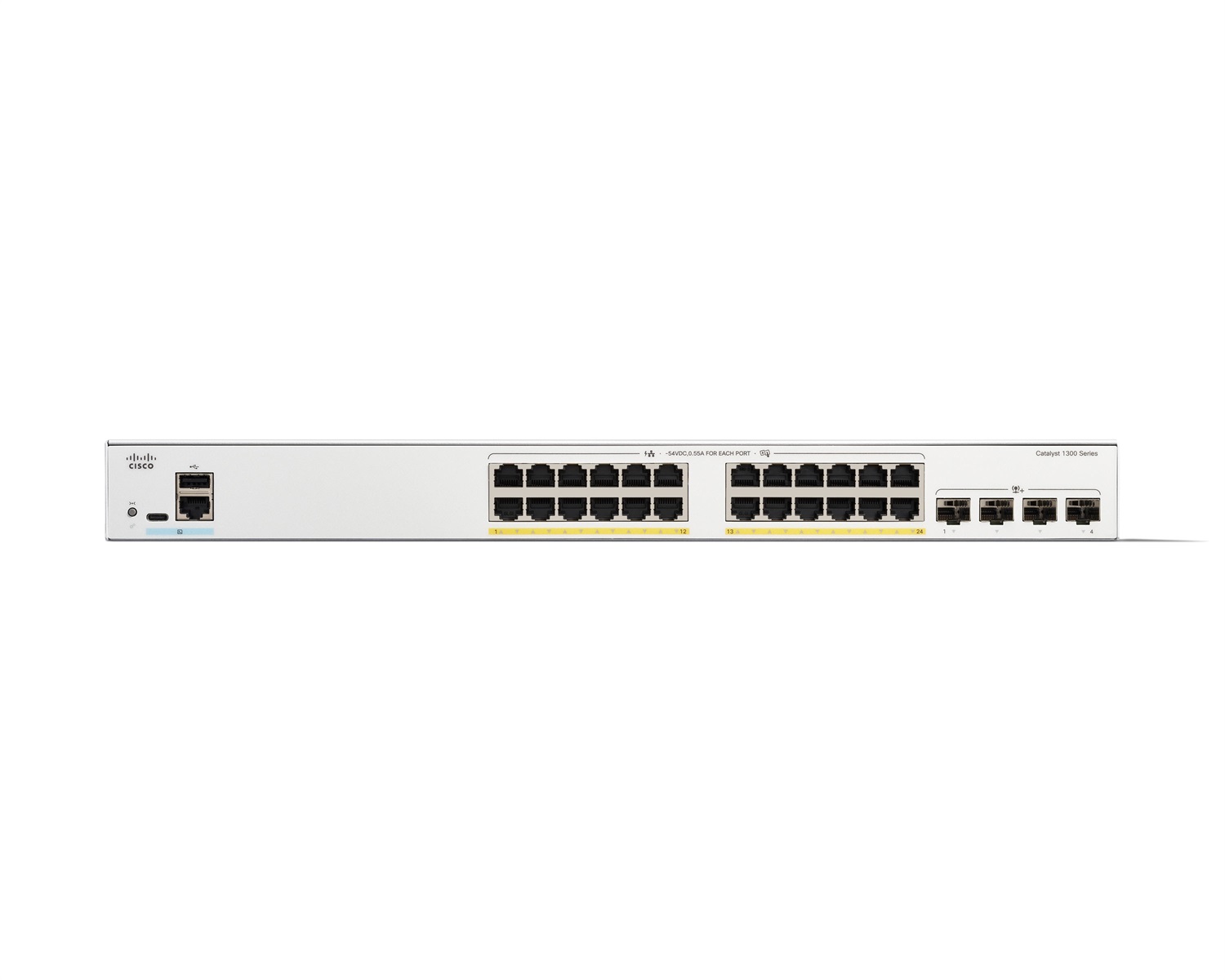 Cisco Catalyst 1300-24P-4X Switch Gestito L2/L3 24 Porte Gigabit Ethernet PoE con 4 Porte SFP 10GE