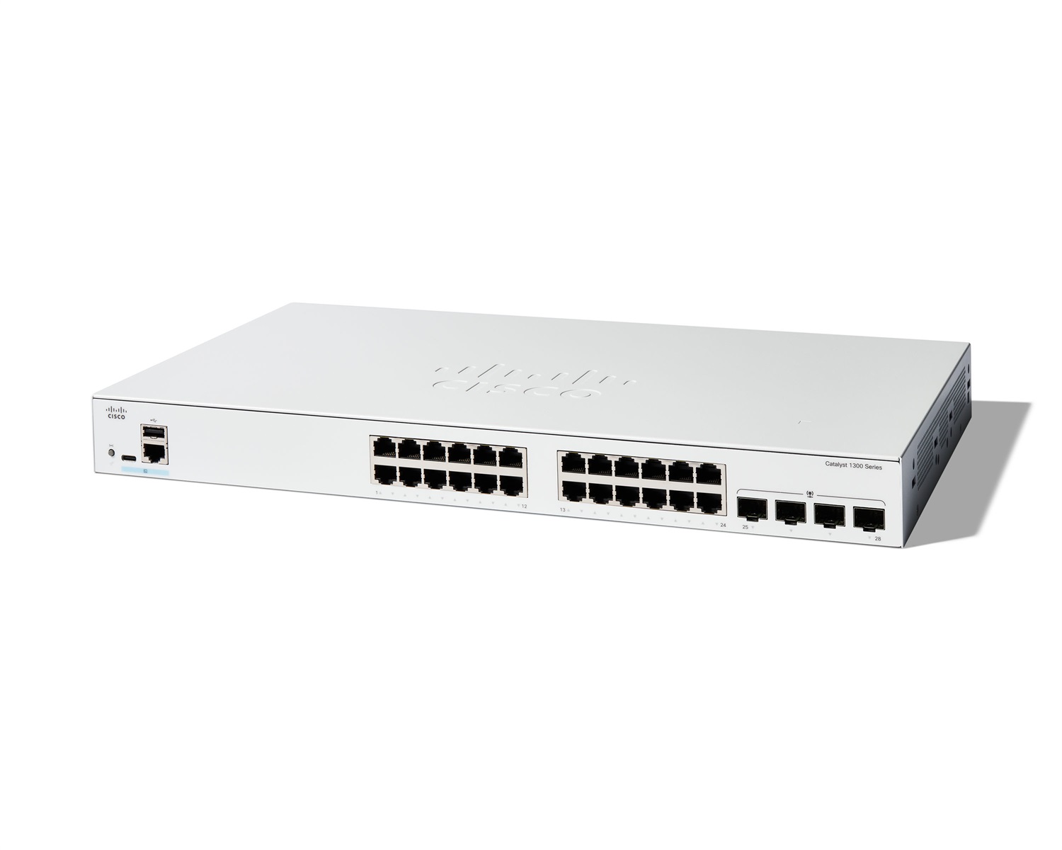 Cisco Catalyst 1300-24T-4G Switch Gestito L2/L3, 24 Porte Gigabit Ethernet (10/100/1000) 4 Porte SFP, Bianco