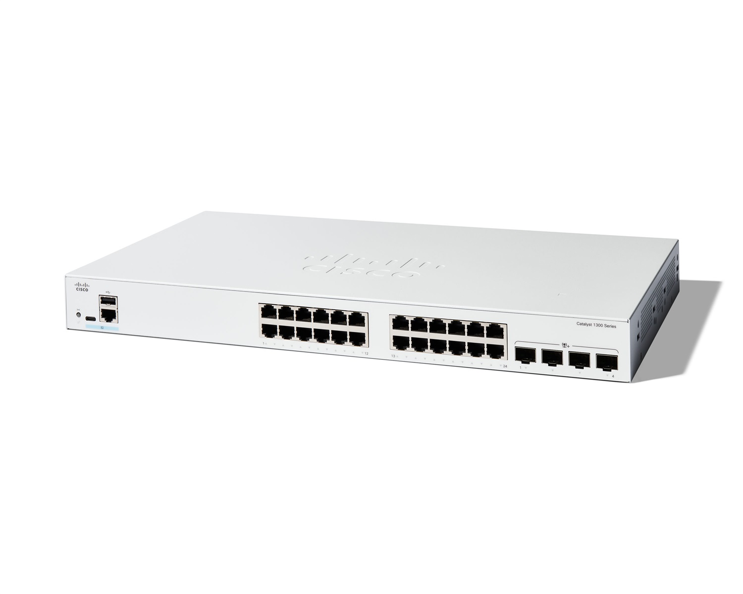 Cisco C1300-24T-4X Switch di Rete Gestito L2/L3 con 24 Porte Gigabit Ethernet (10/100/1000) e 4 Porte SFP - Bianco