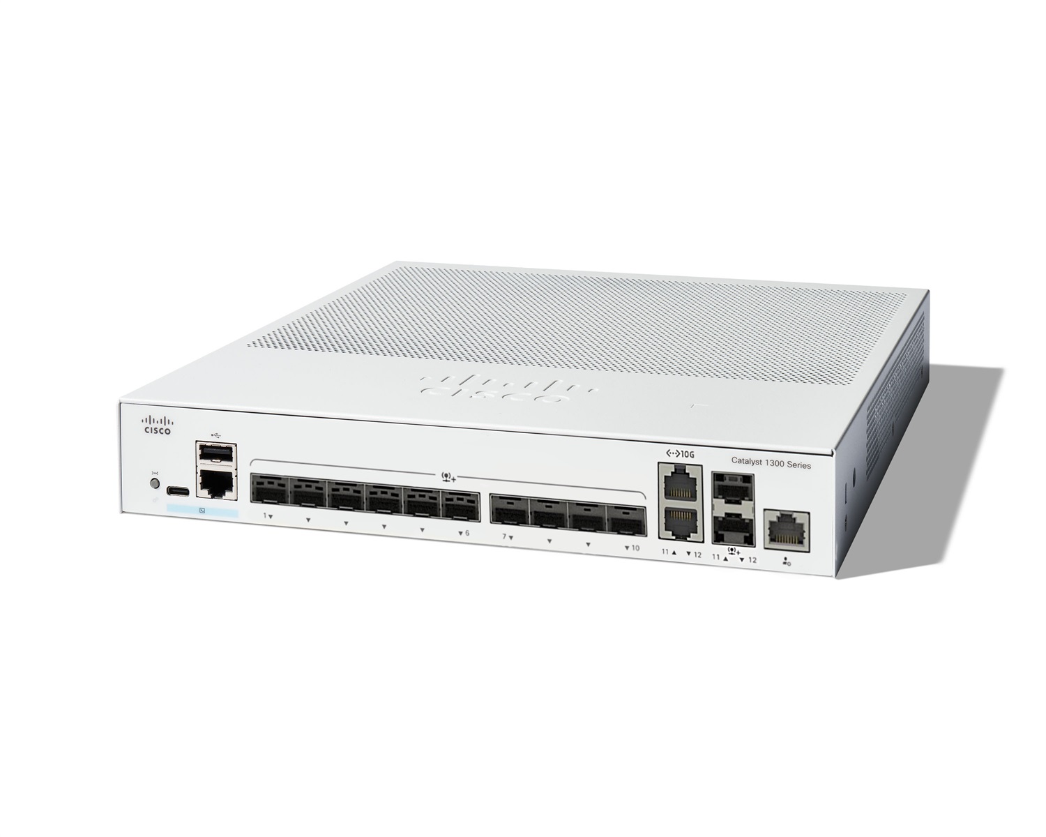 Cisco Catalyst 1300-12XS Managed Switch - 10 porte SFP 10G, 2 porte combinate 10GE, Gestito L2/L3, Capacità di commutazione 240 Gbit/s