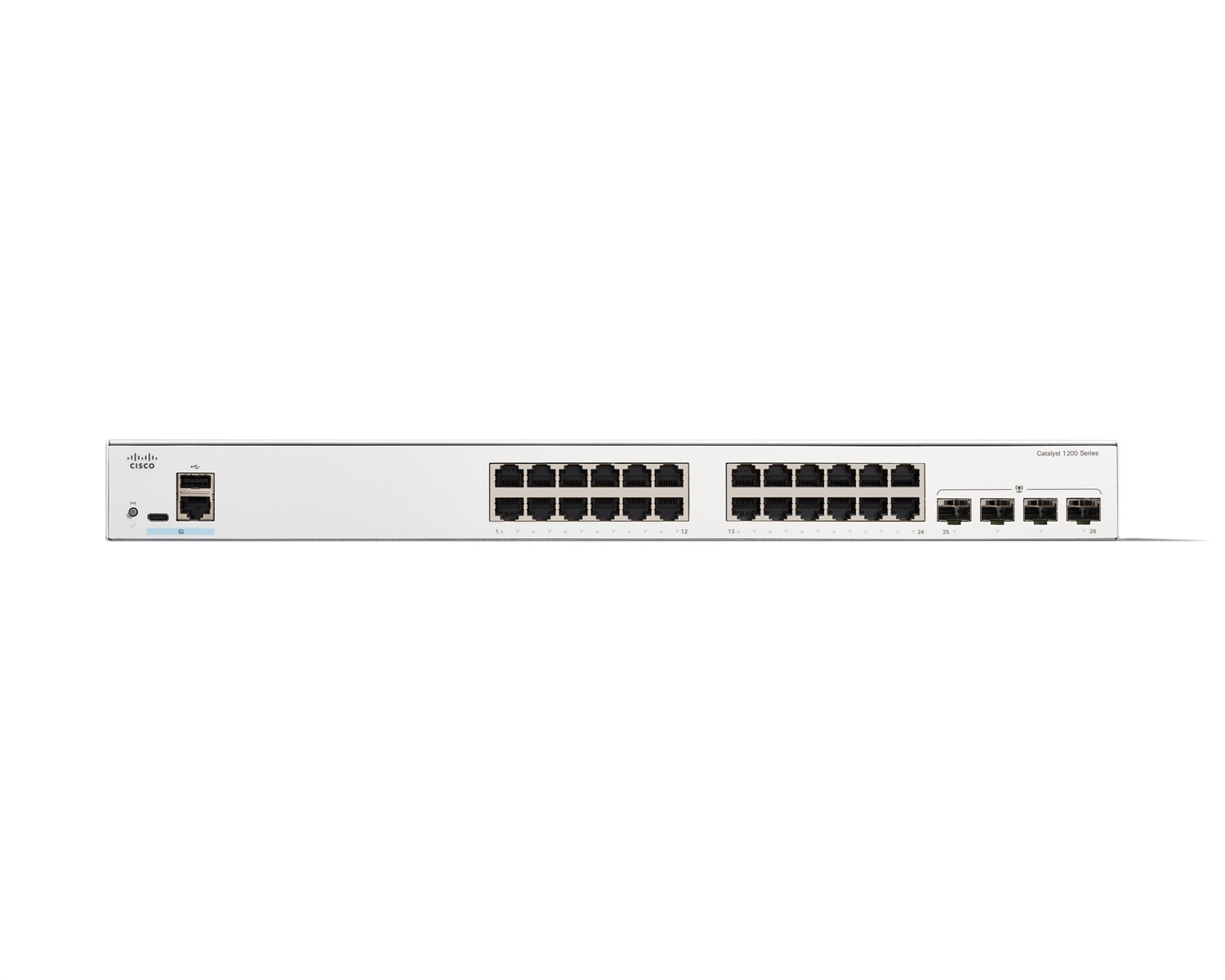 Cisco Catalyst 1200-24T-4G Switch di rete Gestito L2/L3 con 24 porte Gigabit Ethernet (10/100/1000) e 4 porte SFP 1GE, Montabile su Rack