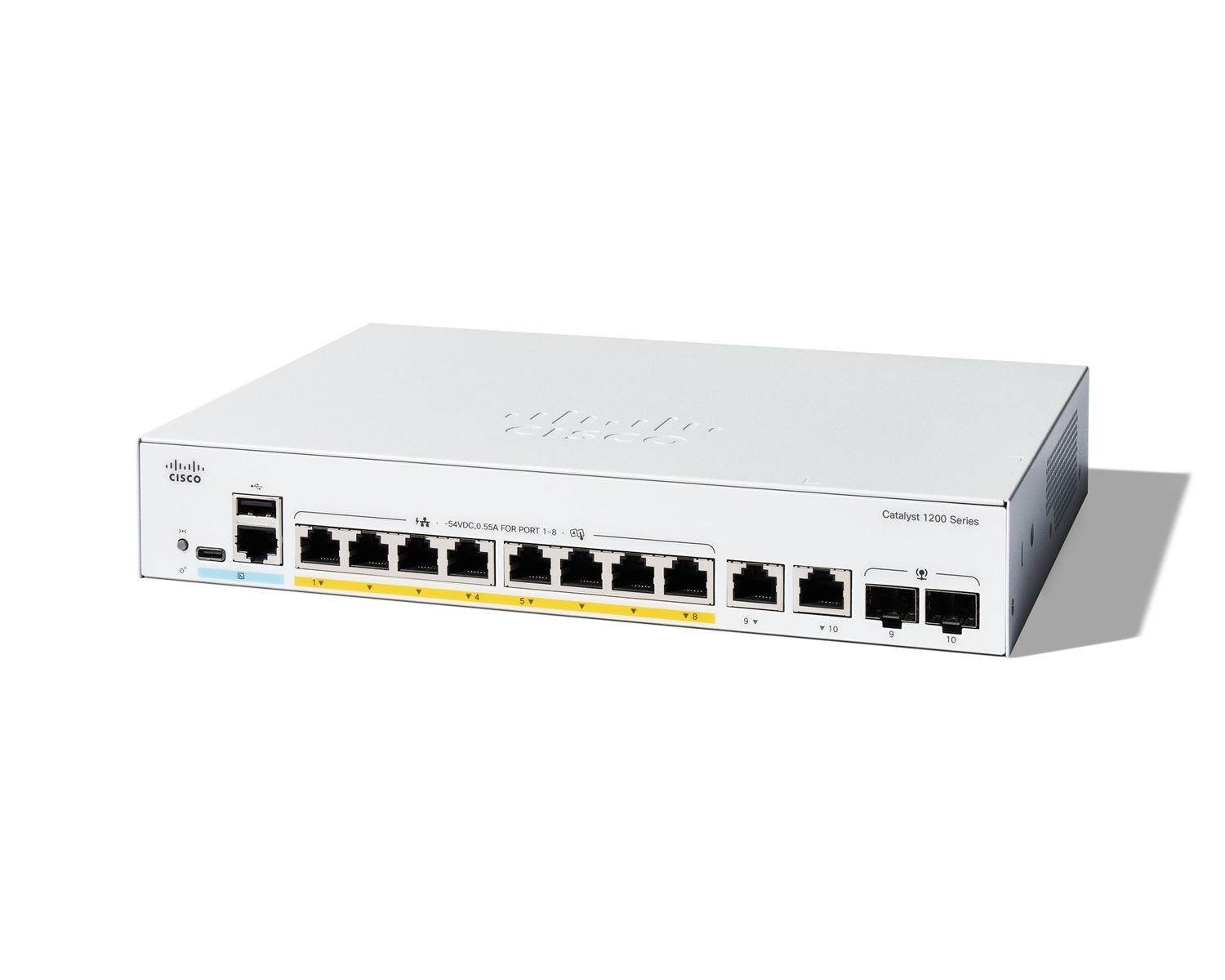 Cisco Catalyst C1200-8FP-2G Switch di rete Gestito L2/L3 8 Porte Gigabit Ethernet (10/100/1000) Full PoE con 2 Porte Combinate 1GE - Bianco