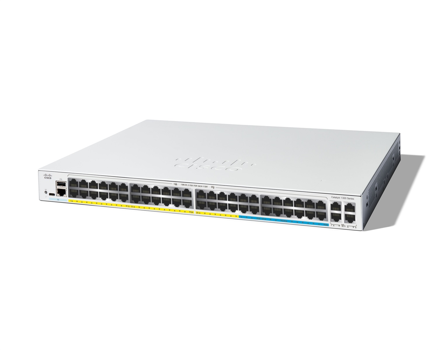 Cisco Catalyst C1300-48MGP-4X Switch Gestito L3 - 32 Porte Gigabit Ethernet 16 Porte 2.5GE 4 Porte SFP 10GE - PoE (370 W) - Montaggio su Rack