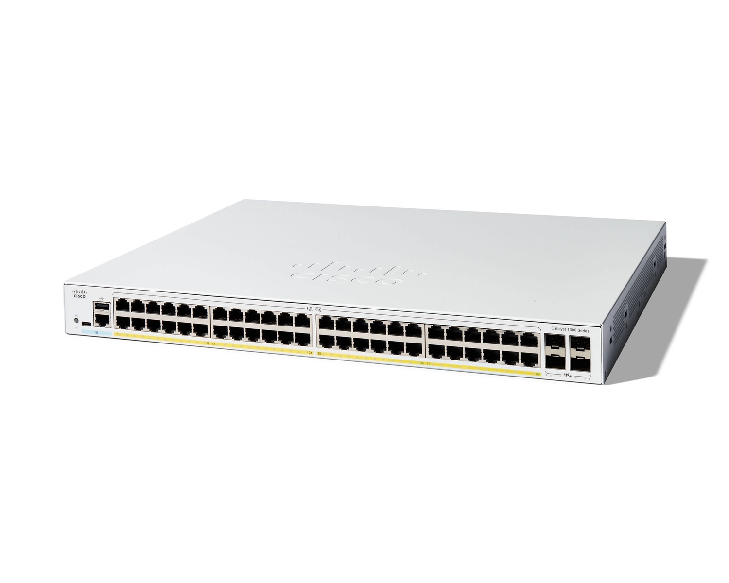 Cisco C1300-48P-4X Switch di rete Gestito L2/L3 con 48 Porte Gigabit Ethernet (10/100/1000) e 4 Porte SFP 10GE, PoE, Colore Bianco
