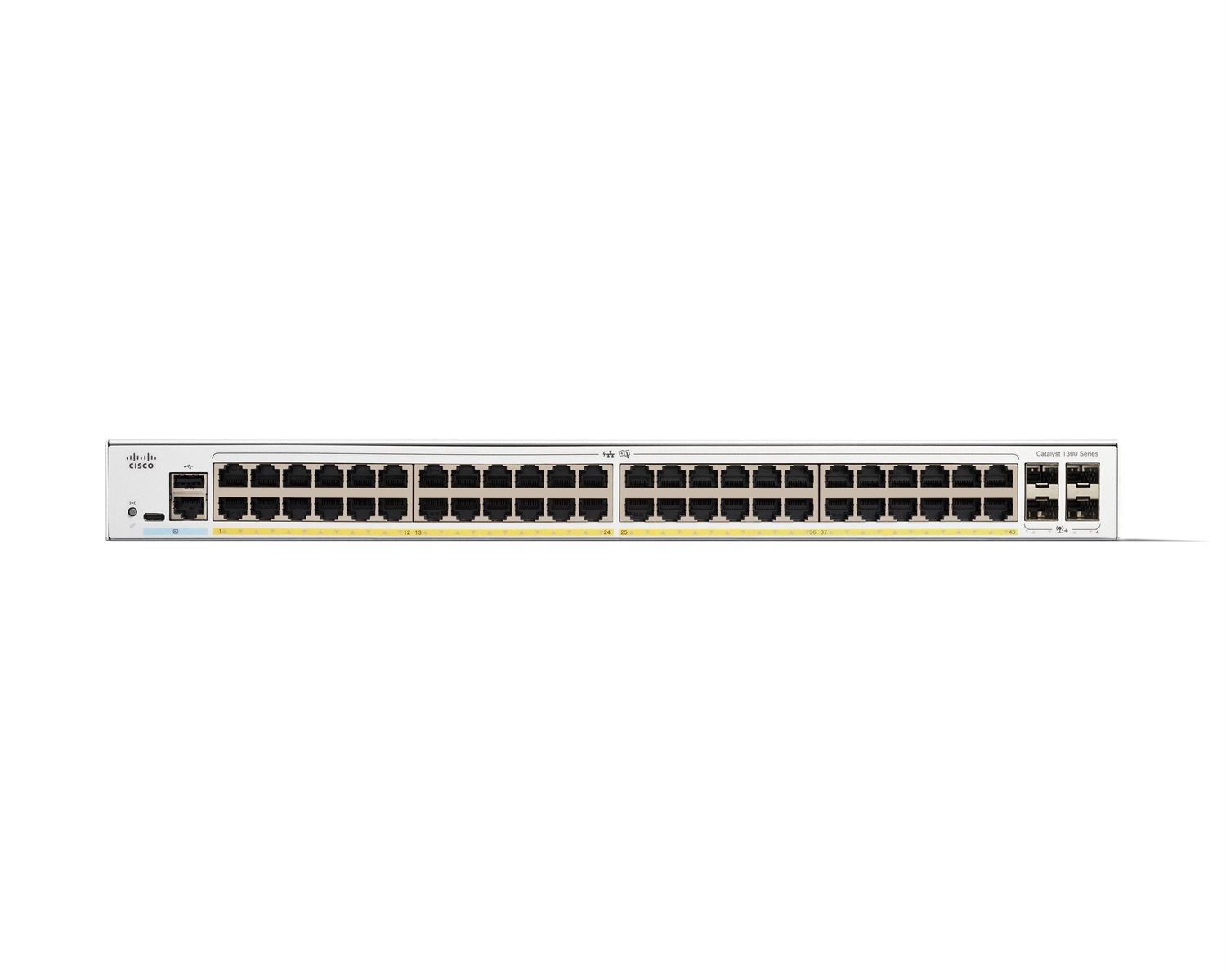 Cisco C1300-48P-4X Switch di rete Gestito L2/L3 con 48 Porte Gigabit Ethernet (10/100/1000) e 4 Porte SFP 10GE, PoE, Colore Bianco