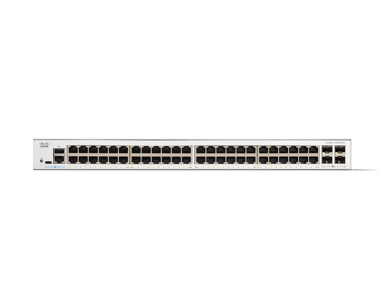 Cisco Catalyst 1300-48T-4X Switch Gestito L2/L3, 48 Porte Gigabit Ethernet (10/100/1000), 4 Porte SFP 10GE, Bianco