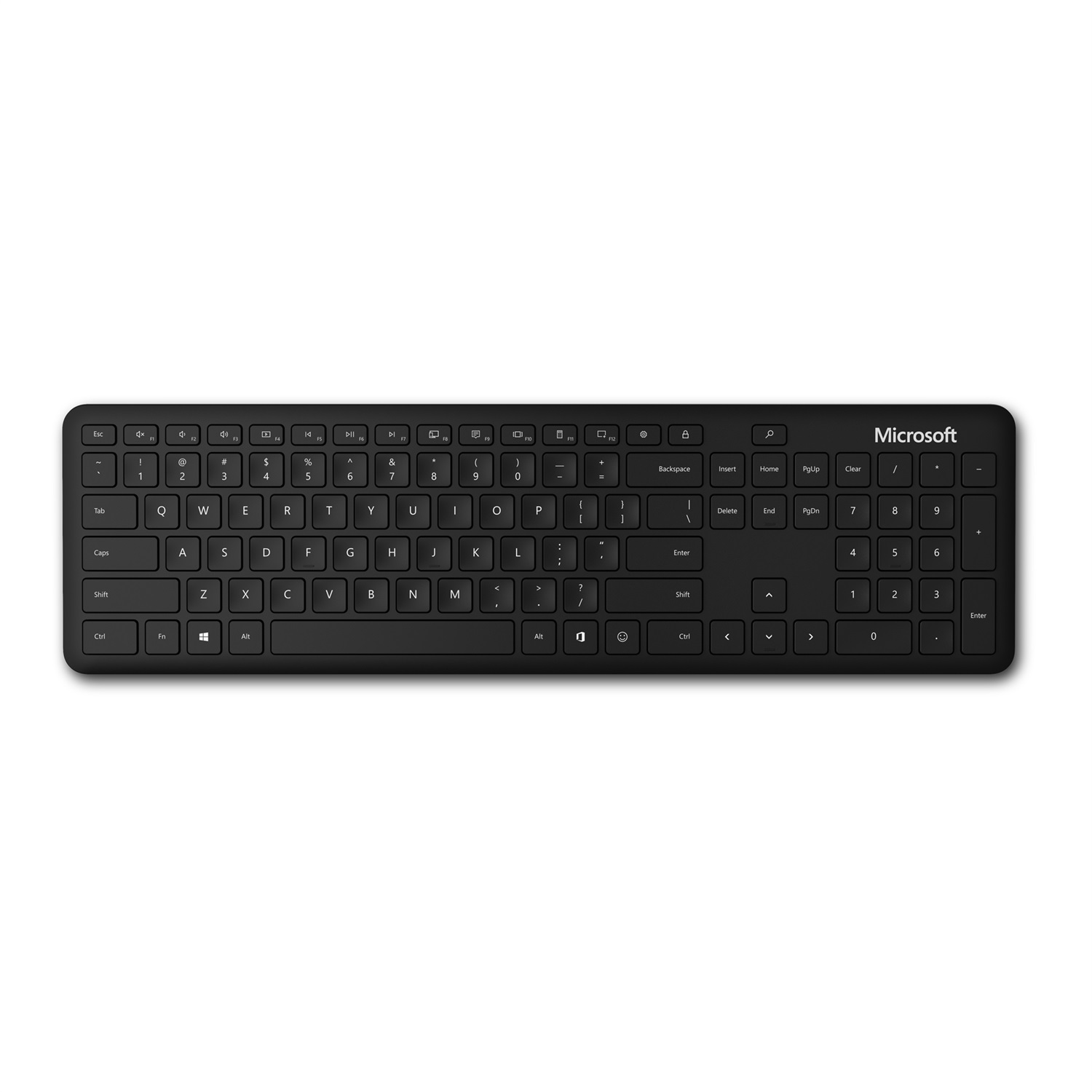 Microsoft Tastiera Bluetooth Full-size Nero - Design Moderno con Tasti Dedicati Office 365