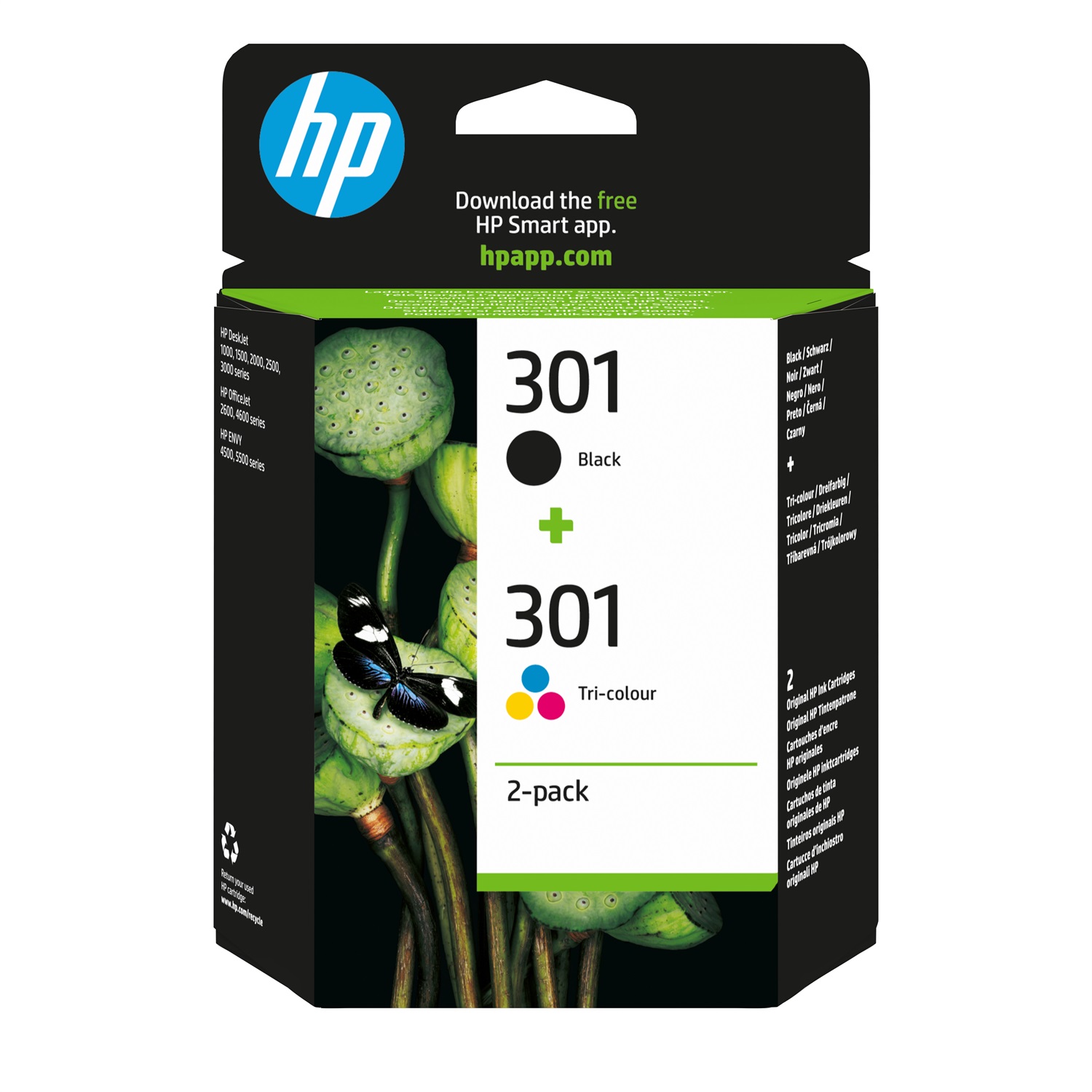 HP N9J72AE Confezione da 2 cartucce originali di inchiostro nero e tricromia - Resa standard, 3 ml ciascuna