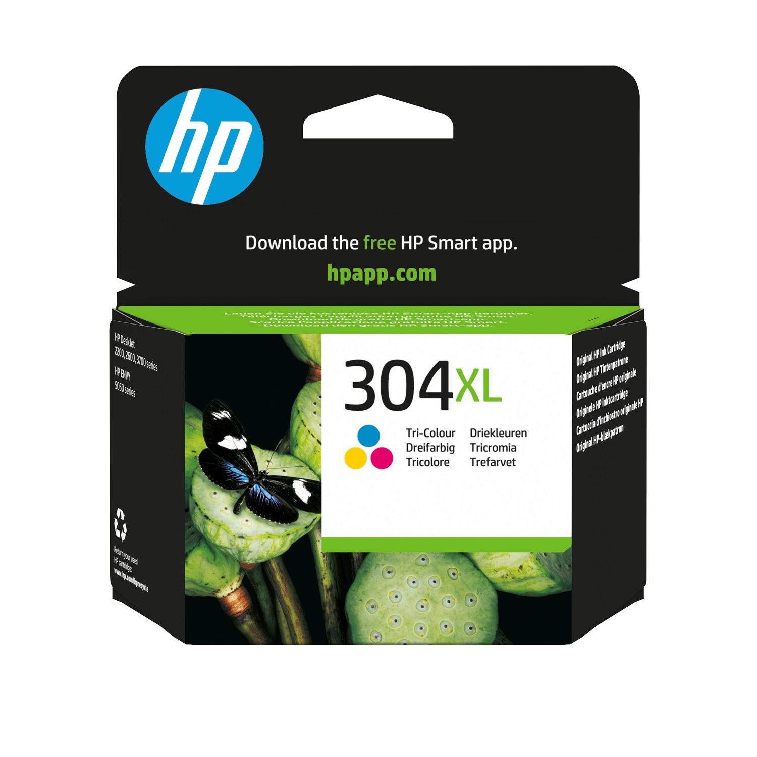HP Cartuccia inchiostro originale tricromia 304XL - Alta capacità, Ciano, Magenta, Giallo, 300 pagine, compatibile con DeskJet e Envy