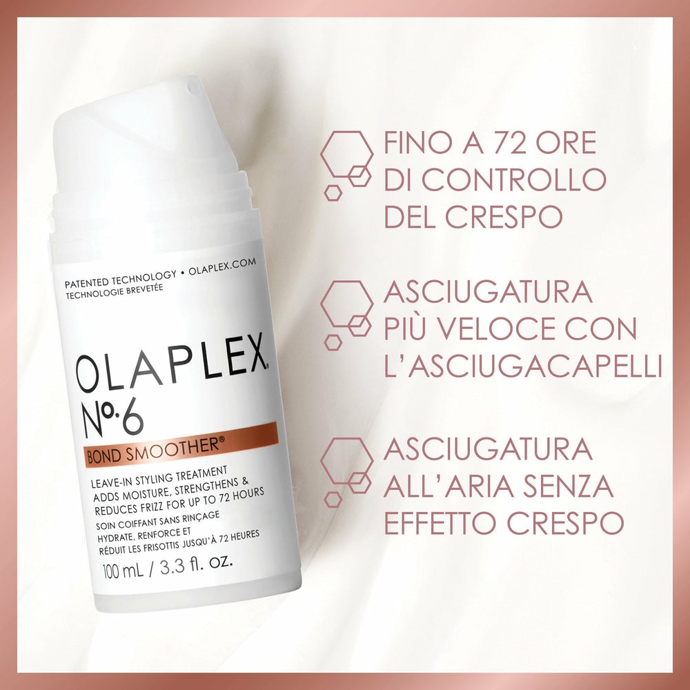 Olaplex N°6 Bond Smoother 100 ml - Crema Styling Riparatrice Senza Risciacquo, Anti-Crespo, Idratante e Rinforzante per Tutti i Tipi di Capelli