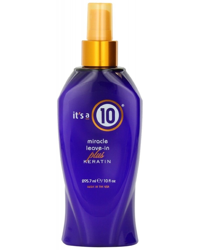 It's a 10 Miracle Leave-In plus Keratin - Trattamento senza risciacquo per capelli lisci e forti, 295.7 ml