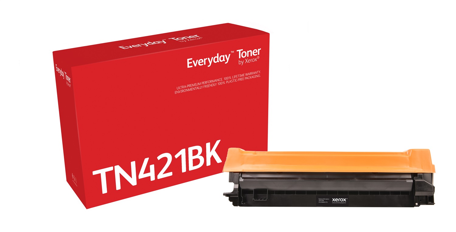 Xerox Everyday Toner Nero Compatibile con Brother TN-421BK - Capacità 3000 Pagine, 1 Pz, Garanzia a Vita