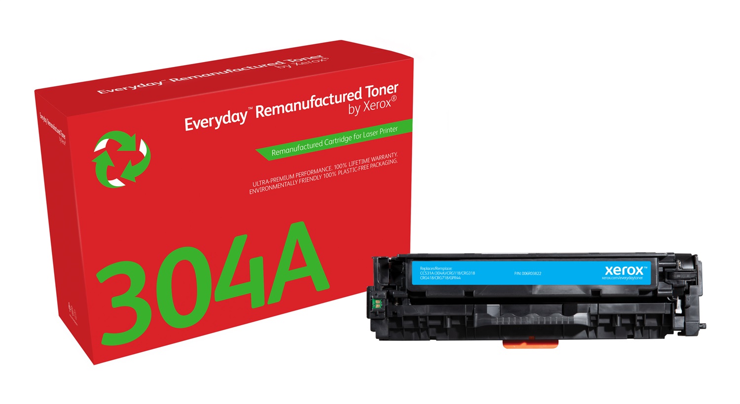 Xerox Everyday Toner Ciano compatibile con HP 304A (CC531A/ CRG-118C/ GPR-44C), Capacità standard, 2800 pagine