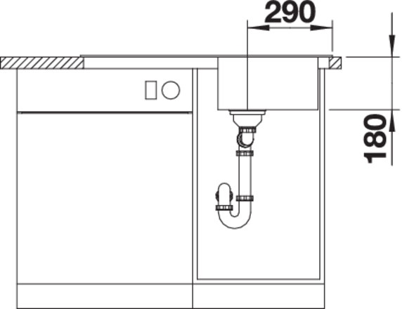 BLANCO Dinas 45 S Lavello Incasso 86 x 50 cm in Acciaio Inox 18/10 con Gocciolatoio Destro