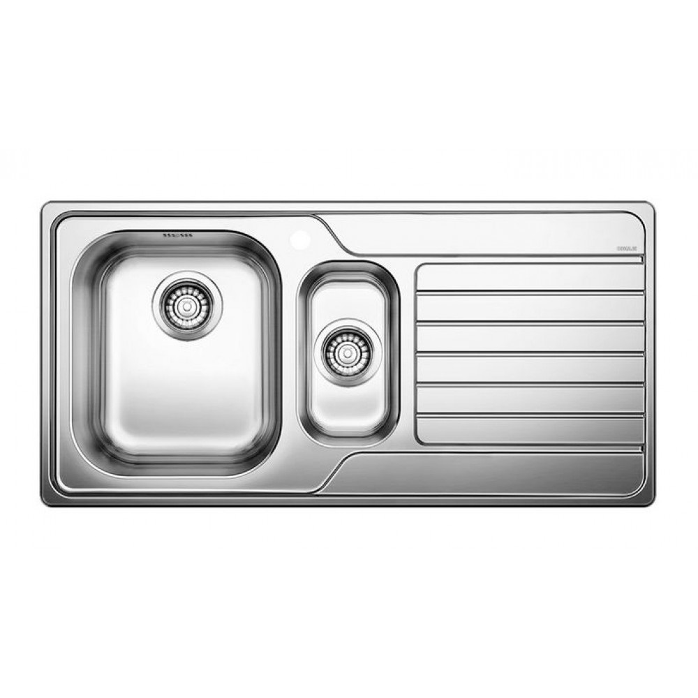 Blanco Dinas 6 S Lavello Incasso 1 Vasca e 1/2 con Gocciolatoio Destro in Acciaio Inox 18/10 - Dimensioni 100x50 cm