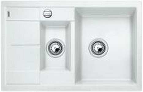 Blanco METRA 6 S Compact Lavello Incasso 1 Vasca 1/2 con Gocciolatoio Reversibile - Bianco - Silgranit - 78 x 50 cm