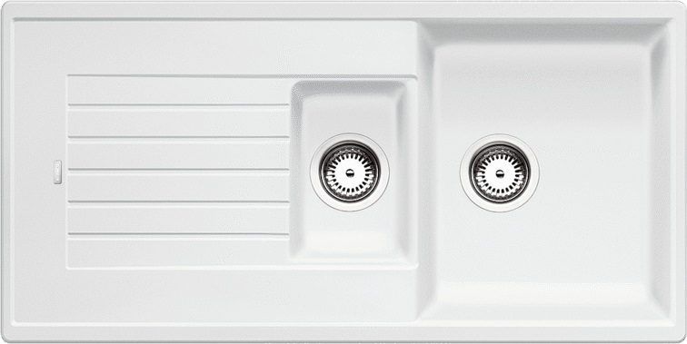 BLANCO ZIA 6 S Lavello 100x50 cm in Silgranit Bianco con 1 Vasca e 1/2 e Gocciolatoio Reversibile