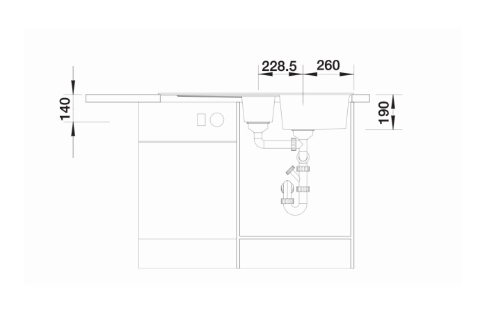 BLANCO ZIA 6 S Lavello 100x50 cm in Silgranit Bianco con 1 Vasca e 1/2 e Gocciolatoio Reversibile