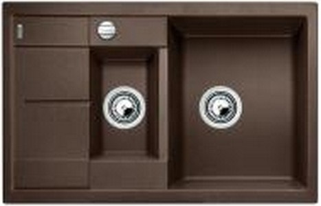 Blanco METRA 6 S Compact Lavello Incasso in Silgranit Caffè 78x50 cm - 1 Vasca 1/2 con Gocciolatoio Reversibile