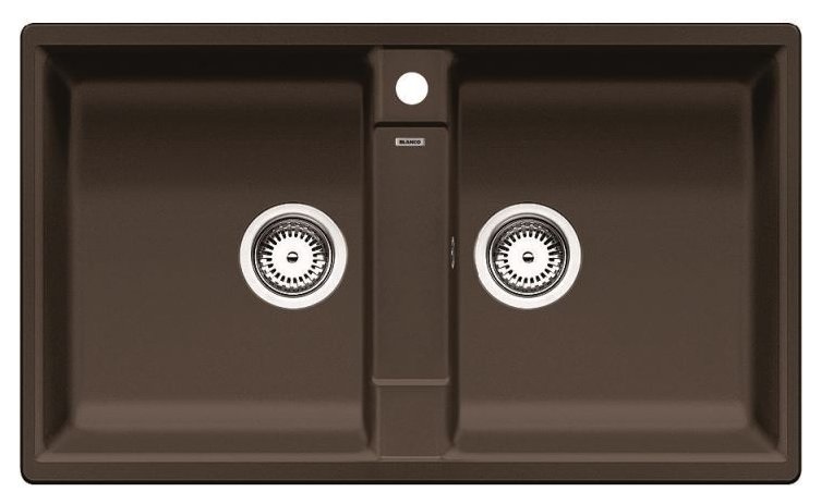 BLANCO ZIA 9 Lavello ad incasso Rettangolare 86x50 cm 2 Vasche Silgranit Caffè