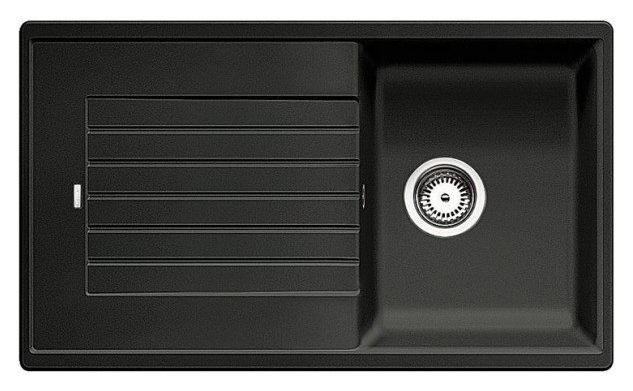 BLANCO ZIA 45 SL Lavello ad incasso Rettangolare in Silgranit Antracite con Gocciolatoio Reversibile - Dimensioni 86x50 cm