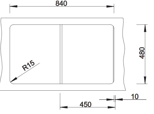 BLANCO ZIA 45 SL Lavello ad incasso Rettangolare in Silgranit Antracite con Gocciolatoio Reversibile - Dimensioni 86x50 cm