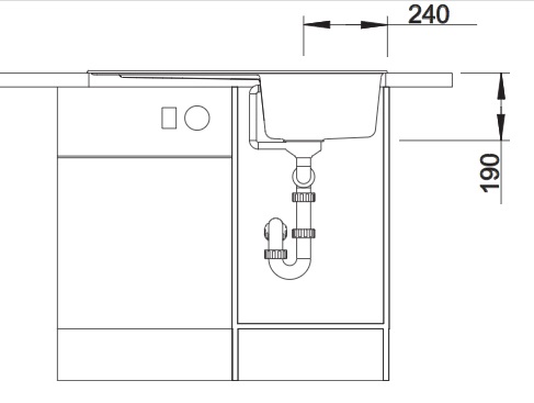 BLANCO ZIA 45 SL Lavello ad incasso Rettangolare in Silgranit Antracite con Gocciolatoio Reversibile - Dimensioni 86x50 cm