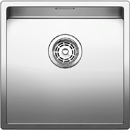 BLANCO CLARON 400-U Lavello Sottotop Monovasca 44 x 44 cm in Acciaio Inox con Piletta da 3 1/2'' e Kit di Montaggio
