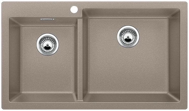 BLANCO PLEON 9 Lavello Incasso 2 Vasche in Silgranit PuraDur Tartufo - Dimensioni 860 x 500 mm