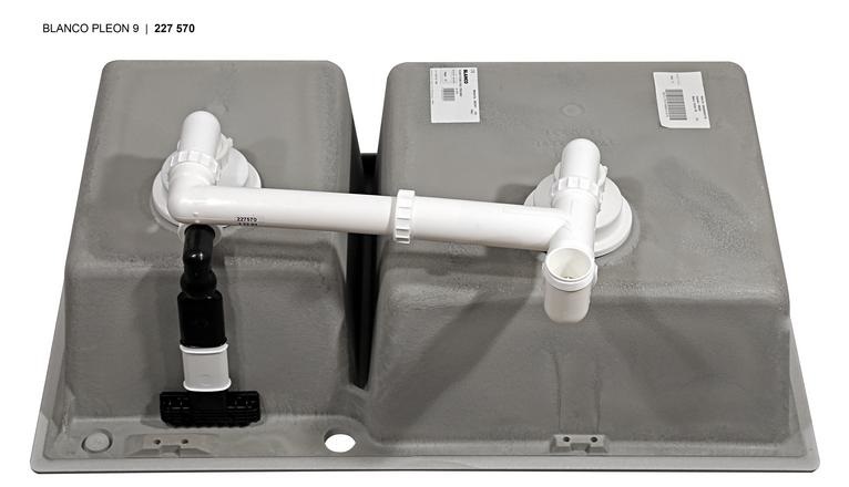 BLANCO PLEON 9 Lavello Incasso 2 Vasche in Silgranit PuraDur Tartufo - Dimensioni 860 x 500 mm