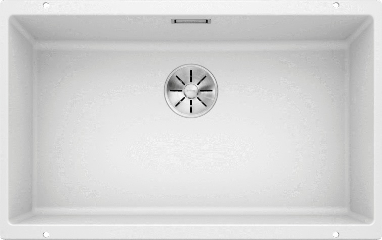 BLANCO SUBLINE 700-U Lavello Sottopiano Rettangolare in Silgranit Bianco 73x46 cm con 1 Vasca e Kit di Montaggio